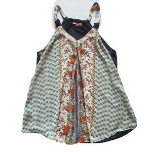 Rewind Cottagecore Tank Top Junior Size S Junior; Floral w/ gathered back strap